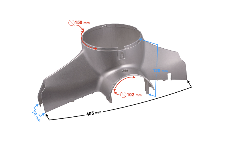 Obudowa kierownicy do skutera Barton Tres Srebrna
