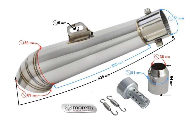 Tłumik wydech tuningowy uniwersalny stal03