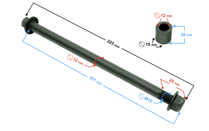Oś Koła Przedniego Barton Cafe Racer