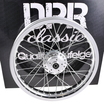 Koło jezdne 2,15x16 Simson S51 alu szprychy chrom DPR