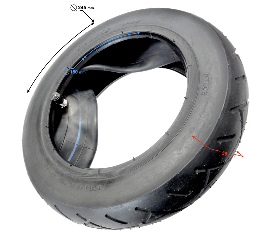 Opona z dętką 10x2.125 do hulajnogi elektrycznej Motus Blaupunkt Ninebot Dualtron