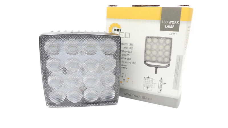 Lampa Robocza 16LED FLOOD 48W 12-24V 3300lm Mocna