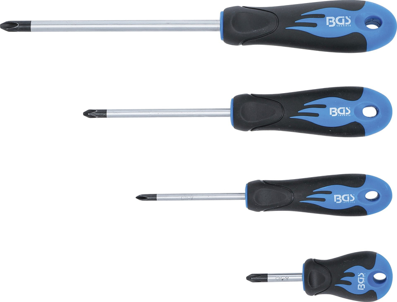 BGS Technic zestaw wkrętaków krzyżakowych japońska norma JIS 4 sztuki