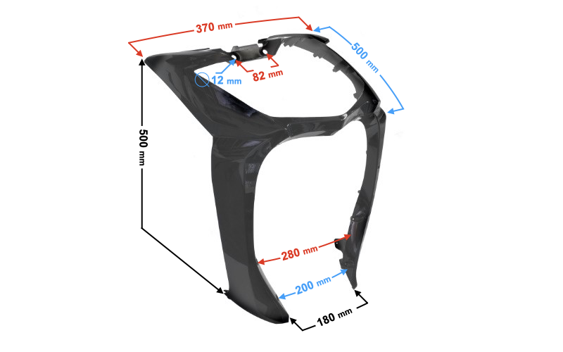 Obudowa owiewka przód reflektora czarny do Barton skutera Energy