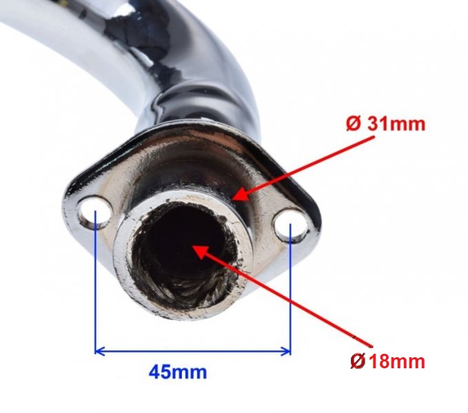 Tłumik z kolankiem bez wyjścia zaworu 4T czoper