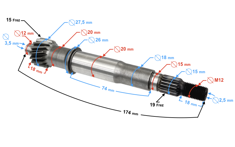 Wałek Sprzęgła Skuter ZIPP QUANTUM 125ccm