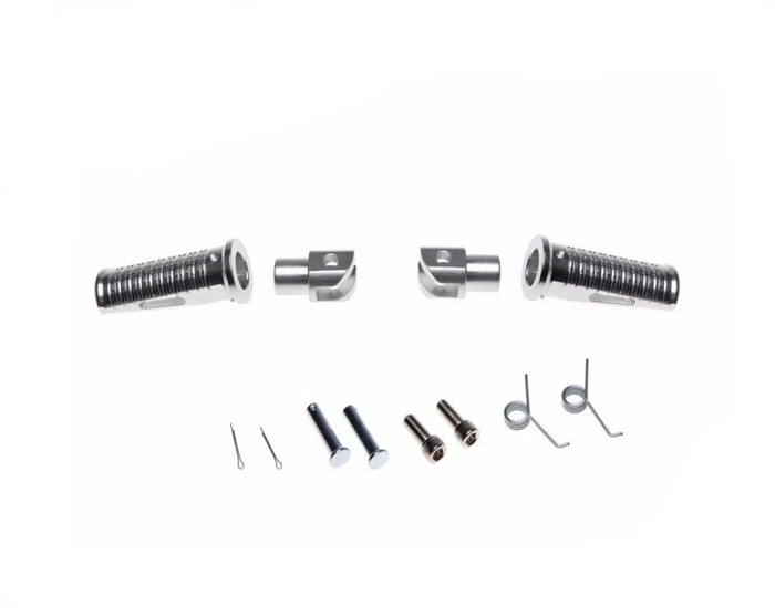 Podnóżek podnóżki ryflowane regulowane srebrne kpl