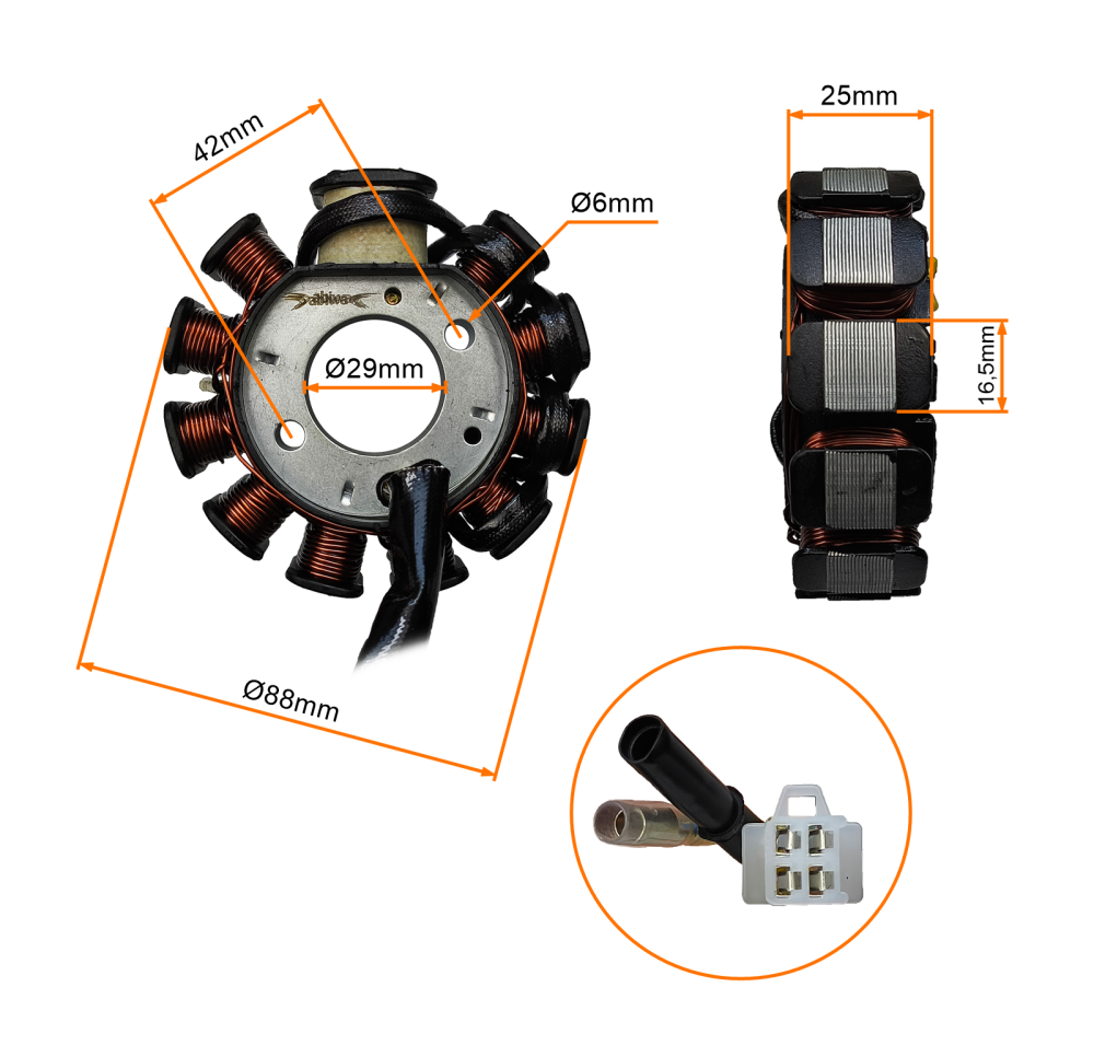 Iskrownik stator z impulsatorem 11 cewek silniki 152QMI 157QMJ GY6 125-150