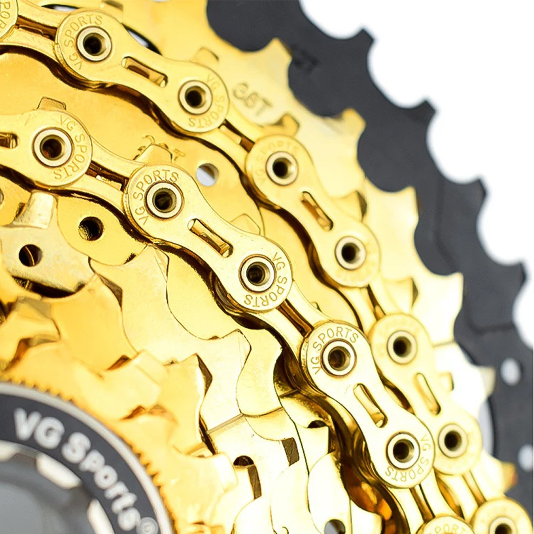 VG Sports łańcuch rowerowy złoty wzmacniany 1/2 x 11/128 cala 116 ogniw