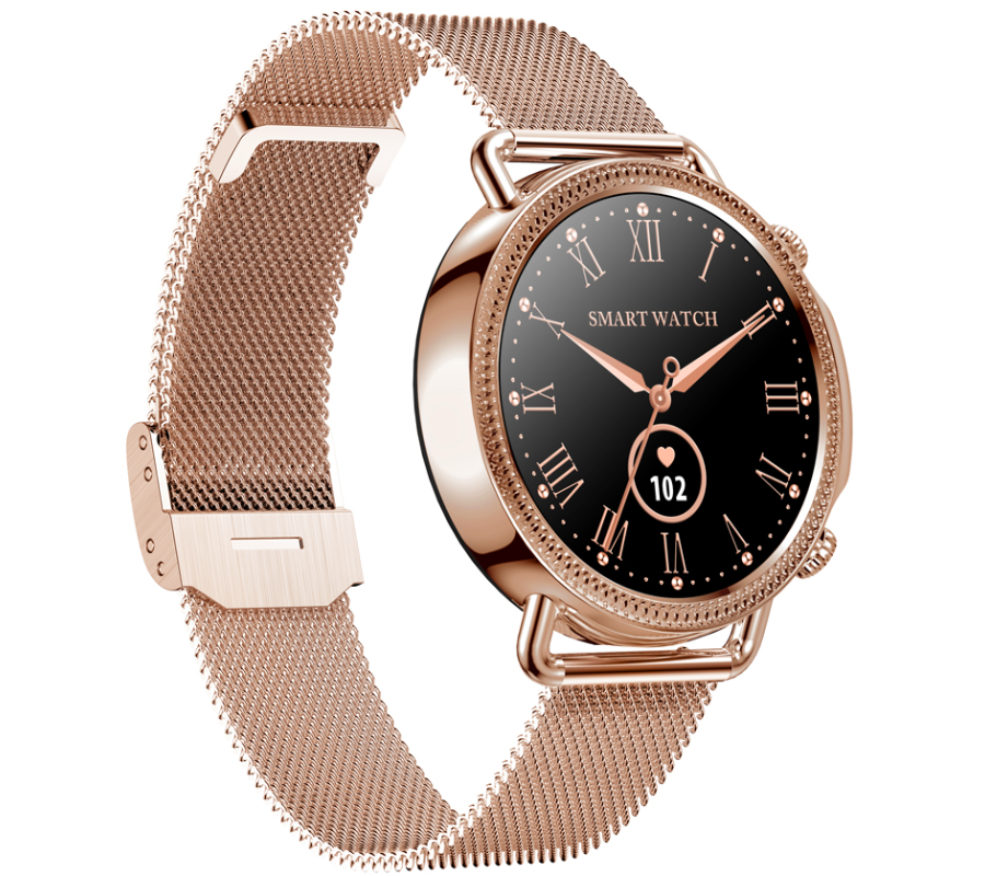 Smartwatch zegarek Rubicon damski RNBE74 Bluetooth 5.0 różowe złoto