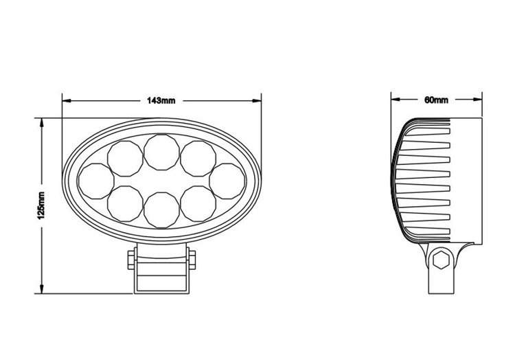 Lampa robocza 8 led 24w 9-32v 1800lm halogen 4x4