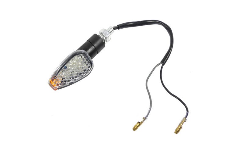 Kierunkowskazy Led mini strzałki 12V białe szkło homologacja E50 komplet