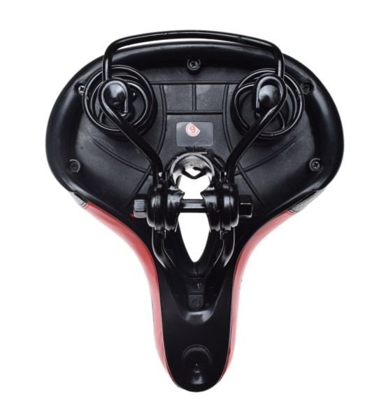 Siedzenie rowerowe na sprężynie czarno czerwone