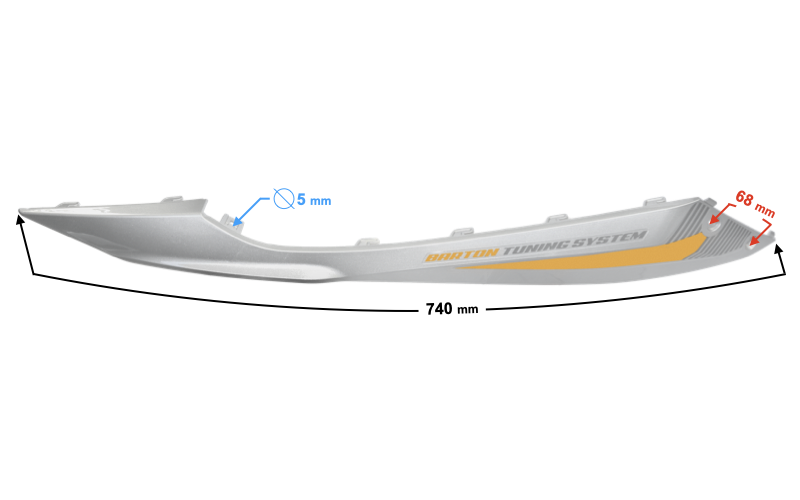 Obudowa dolna progowa prawa srebrno-złota Barton Scalpel