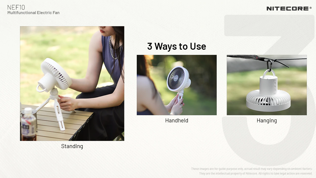 Wentylator + lampa Led Nitecore NEF10 czarny