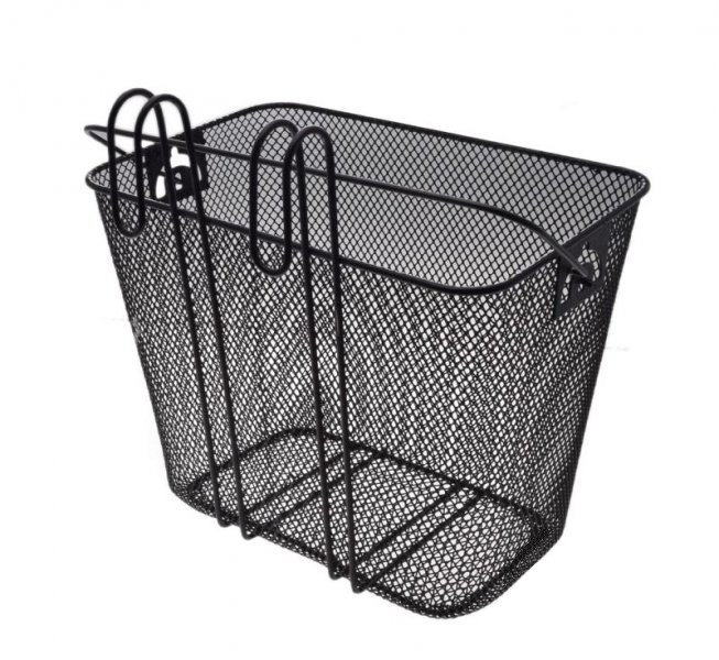 Kosz rowerowy bagażowy zawieszany stalowy czarny