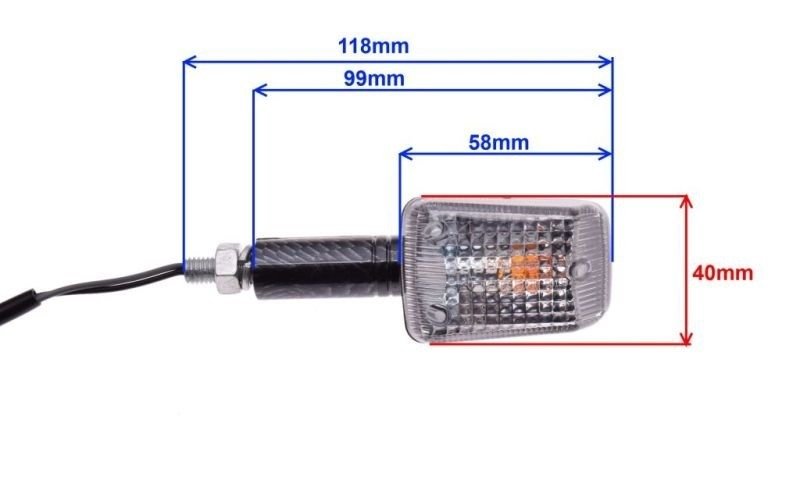 Kierunkowskaz mini carbon.jasny długi 4 szt+gratis