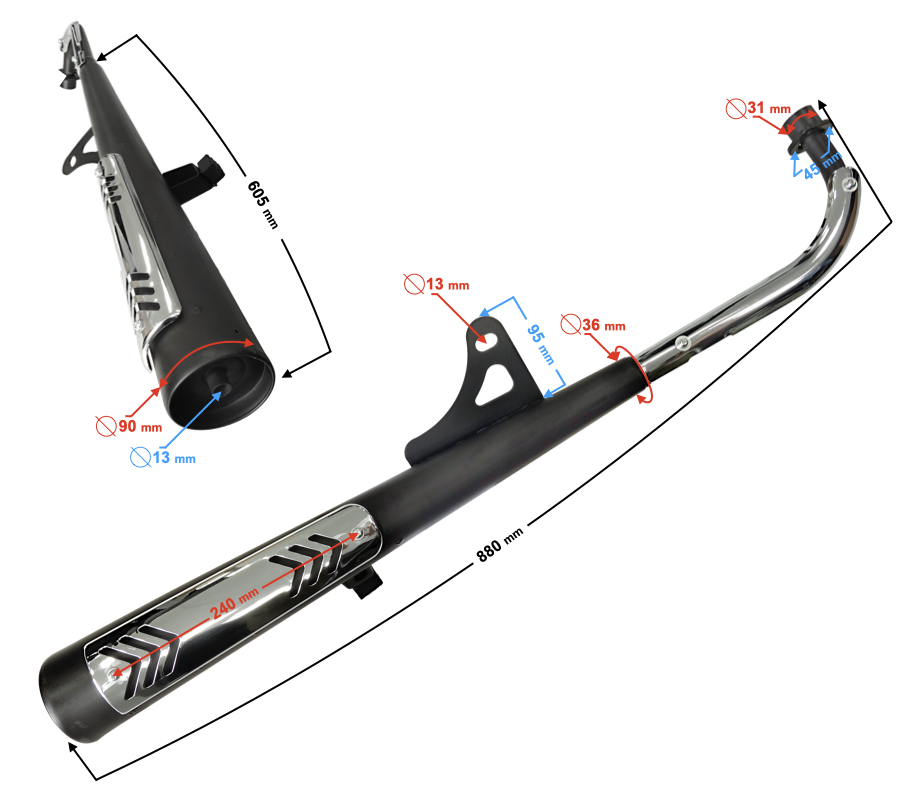 Tłumik do motoroweru Barton Ranger Classic Romet Ogar 202