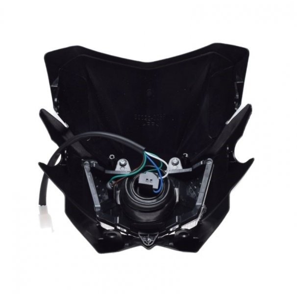 Owiewka motocyklowa przód z reflektorem czarna h4