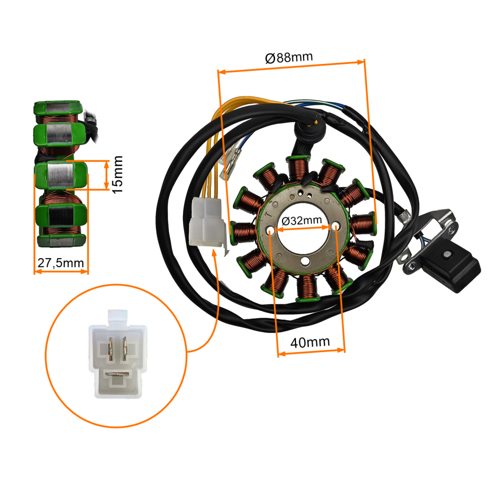 Cewki iskrownika stator 12-zwojowe CB200/250cc CG200/250cc ZS 169FMM