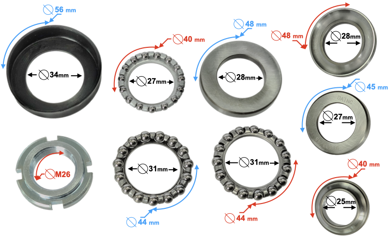 Łożyska mocowanie główki ramy Barton Classic 125