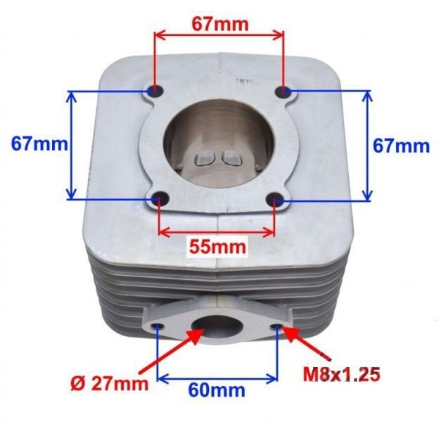 Cylinder piaggio aprilia 125 55,00 ceramiczny kpl.
