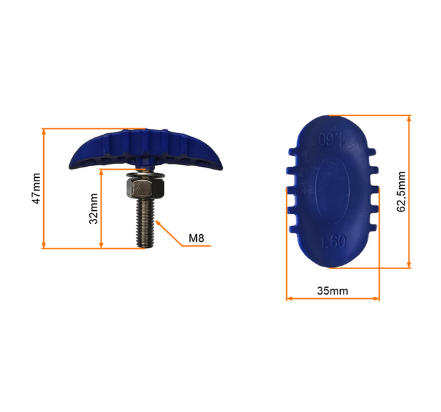 Trzymak do opon uchwyt rim lock 1,60 cala niebieski