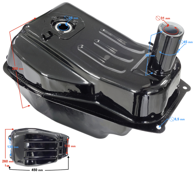 Zbiornik paliwa do skutera Barton B-Max na gaźniku 