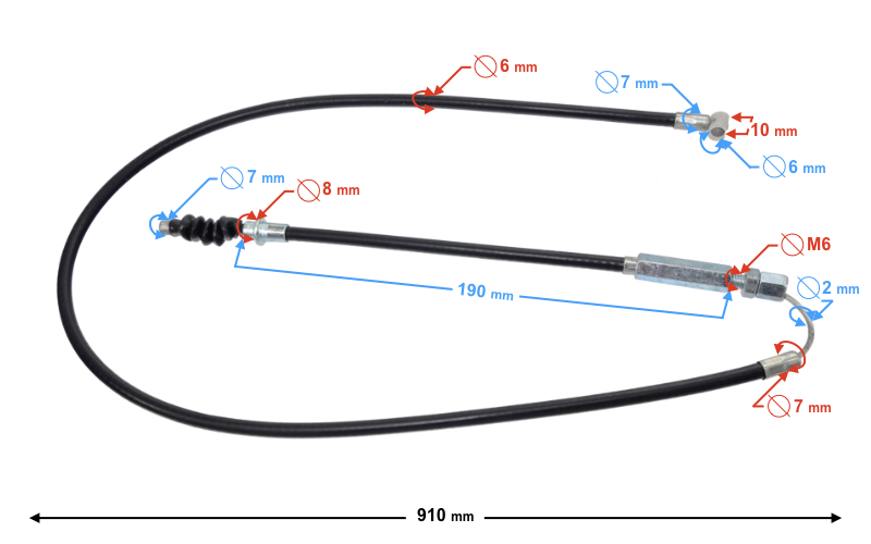Linka sprzęgła Cross 50 70 110 125 139FMB 91cm