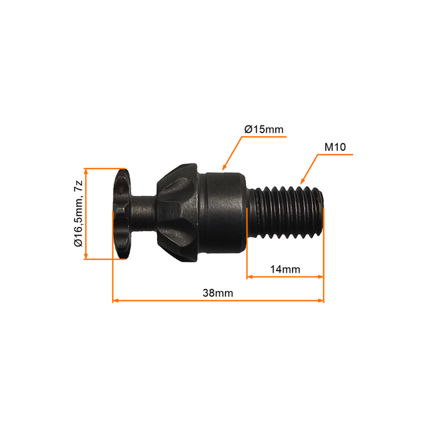 Zębatka przód z wałkiem 7z 25H pocket bike