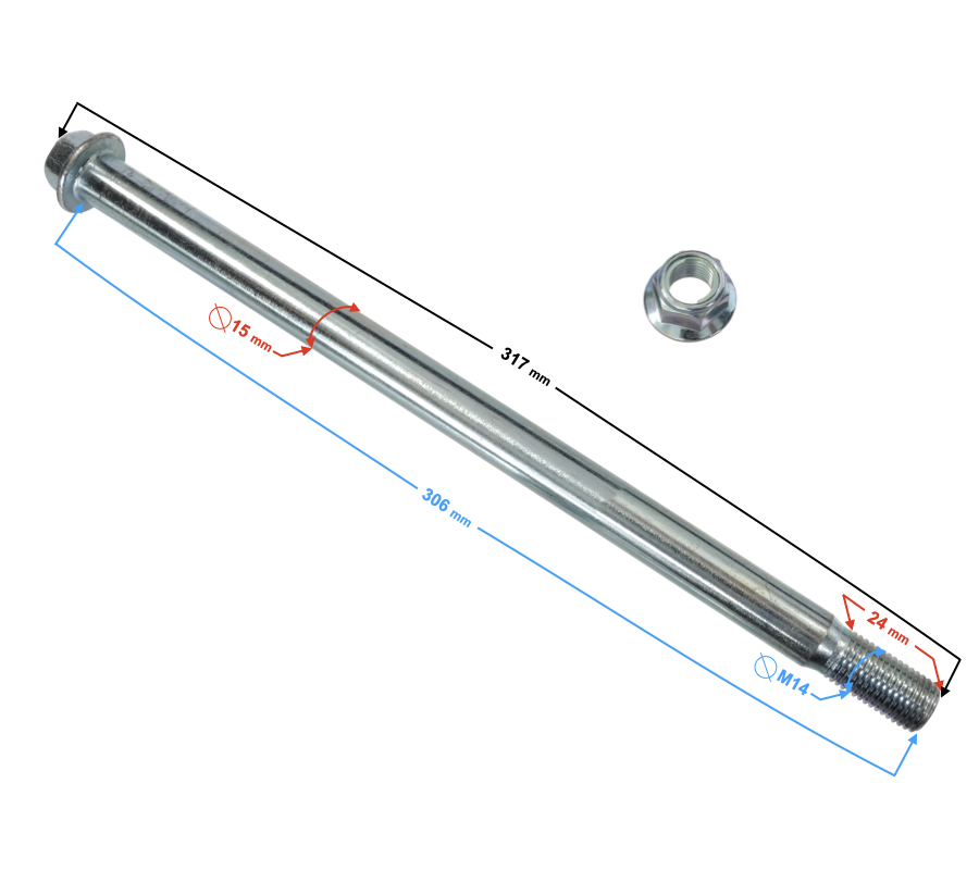 Oś koła tył M14 Barton GT 125