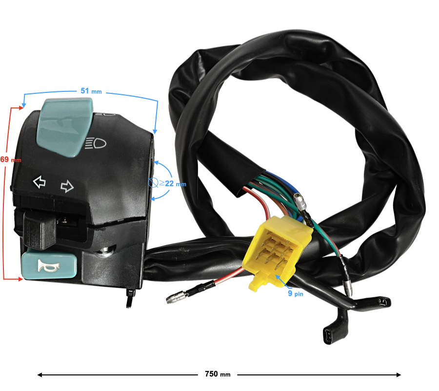 Przełączniki zespolone lewy Barton Classic 125