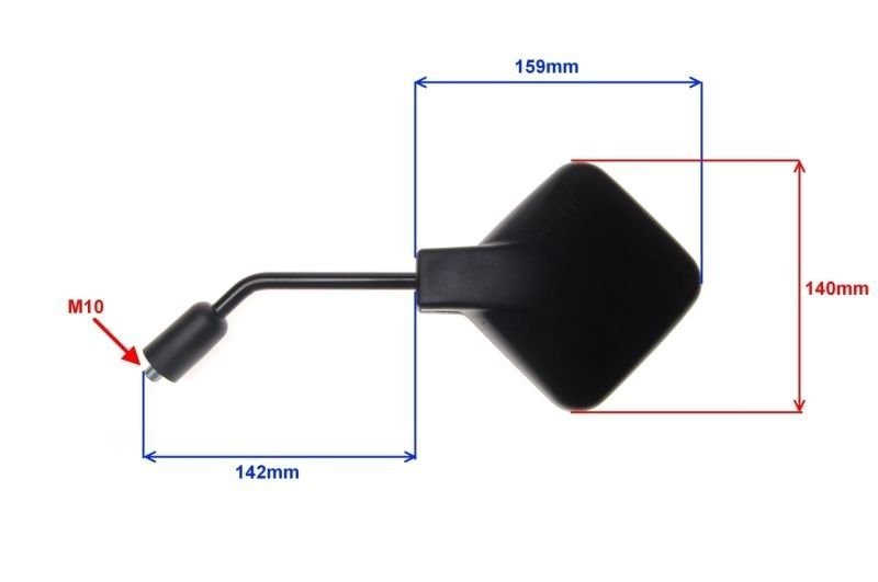 Lusterka motocyklowe uniwersalne kwadrat czarne M10 skuter motorower quad