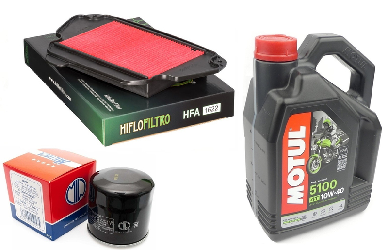 Filtr oleju powietrza olej HF204 Motul 10w40 Honda CB F FA CBR 650 14-18r