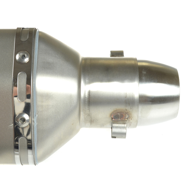 Tłumik końcówka wydechu uniwersalna long srebrna motocykl motorower skuter