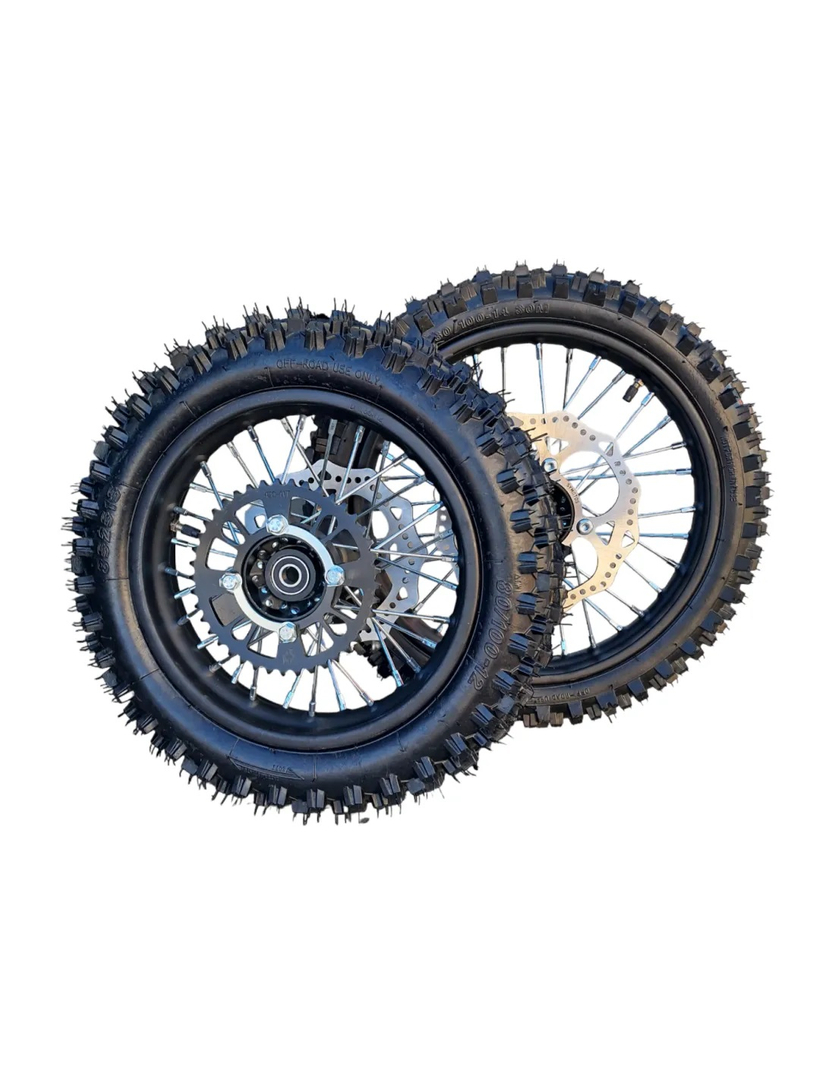 Koła 14/12 cali przód tył komplet pitbike MRF 120 140 RC Kayo TD125 TSD110