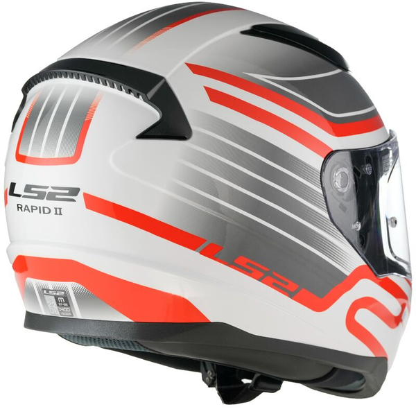 Kask integralny LS2 FF353 RAPID II CIRCUIT WHITE RED homologacja ECE 22.06
