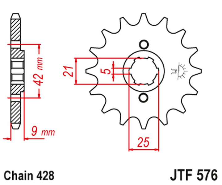 JT zębatka przód JTF576.19 19z 428H Yamaha XT 350 85-00r.