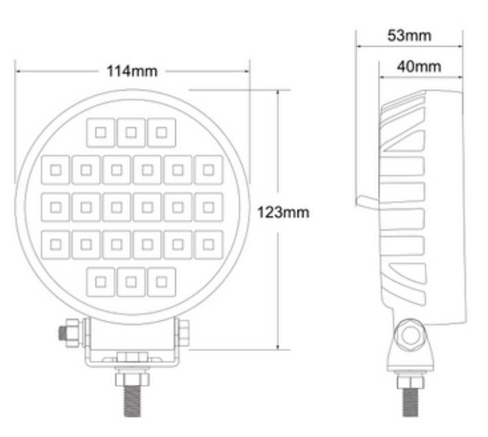 Lampa Robocza 24LED FLOOD Włącznik 12-24V 3600lm