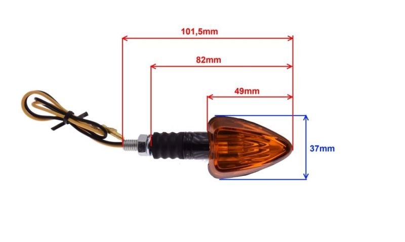 Kierunkowskaz trójkąt z nacięciami 12v carbon