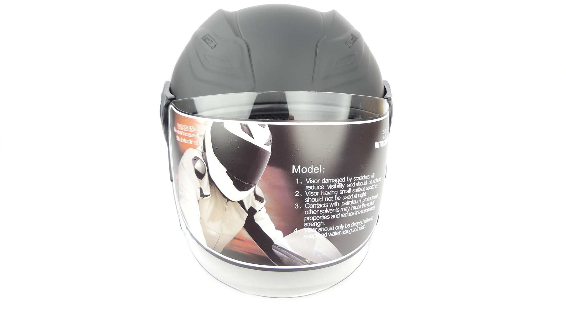 Kask otwarty czarny mat skuter motorower chopper