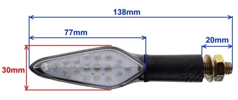 Kierunkowskaz carbon biały klosz led para