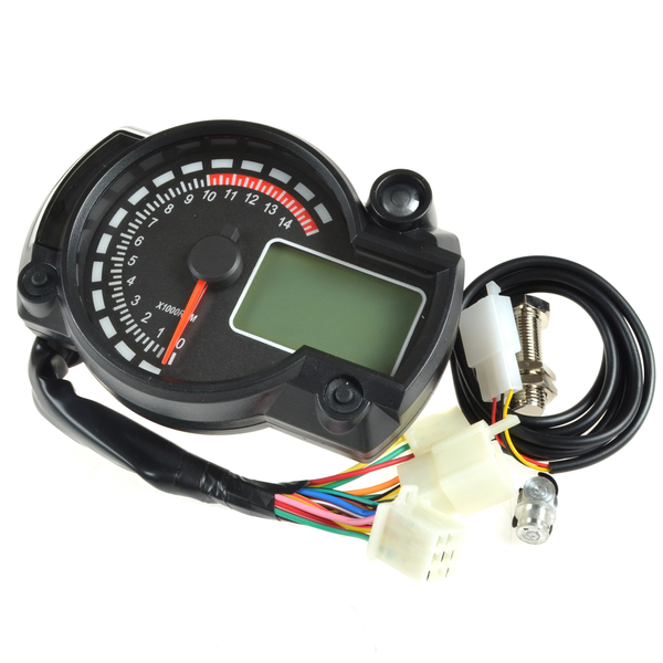 Licznik + obrotomierz czarny wyświetlacz LCD czujnik 9-16V
