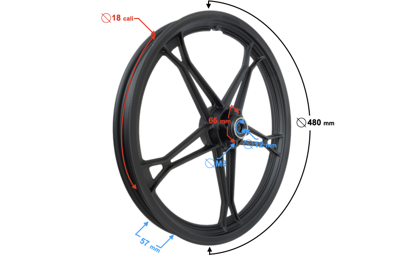 Felga przednia 3,00-18 tarcza Barton Classic 125