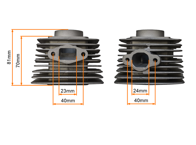 Cylinder 2T 80cc 47mm sworzeń 10mm do silników rowerowych