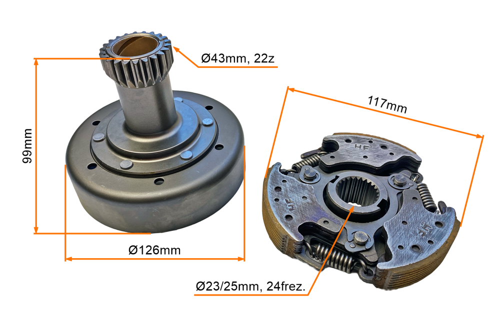 Sprzęgło odśrodkowe quad atv Bashan BS250S-5