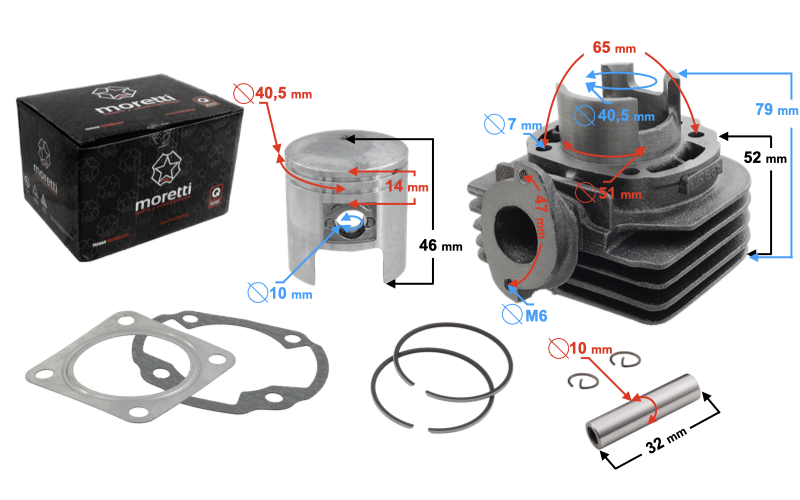 Cylinder do skutera 2T 50cc TGB 101 Suzuki Morini