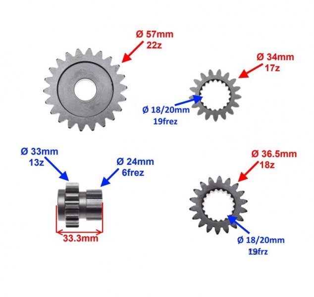 Koło zębate silnika Pit Bike MRF140 YX140