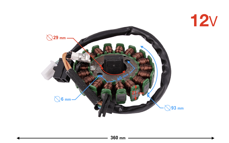 Magneto z iskrownikiem stator zapłon do Barton Falcon 125cc na wtrysk