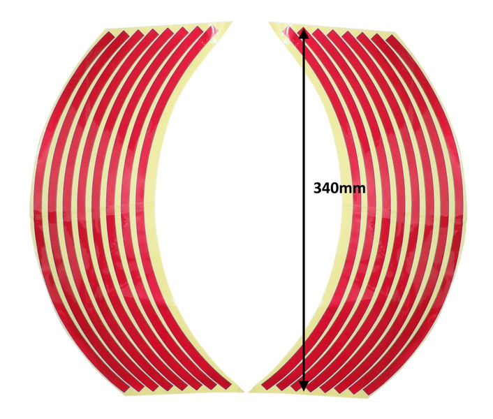 Naklejki odblaskowe na obręcze kół czerwone